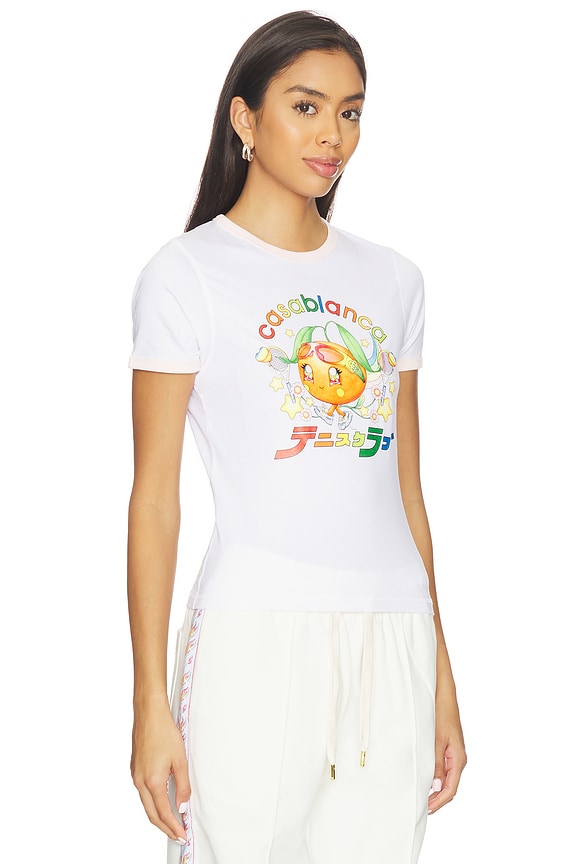 view 2 of 4 Orange Mascot Ringer Longline Tee in Pink