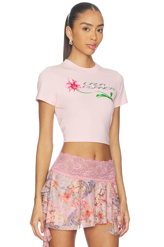 view 2 of 4 Orchid Logo Cropped Baby Tee in Pink