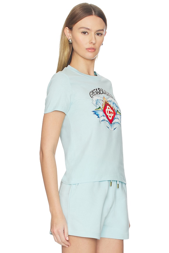 view 2 of 4 Waves Fitted T-shirt in Blue