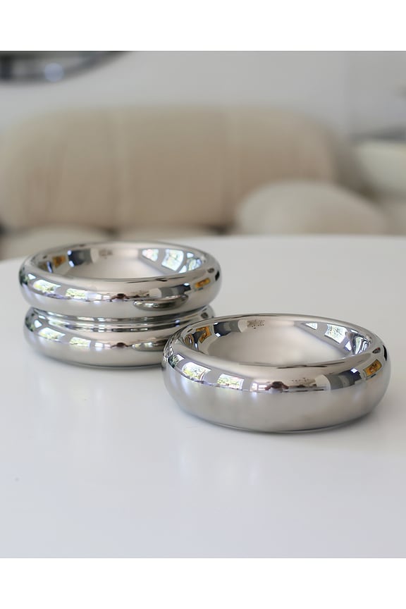 view 2 of 3 Halo Pet Bowl in Chrome