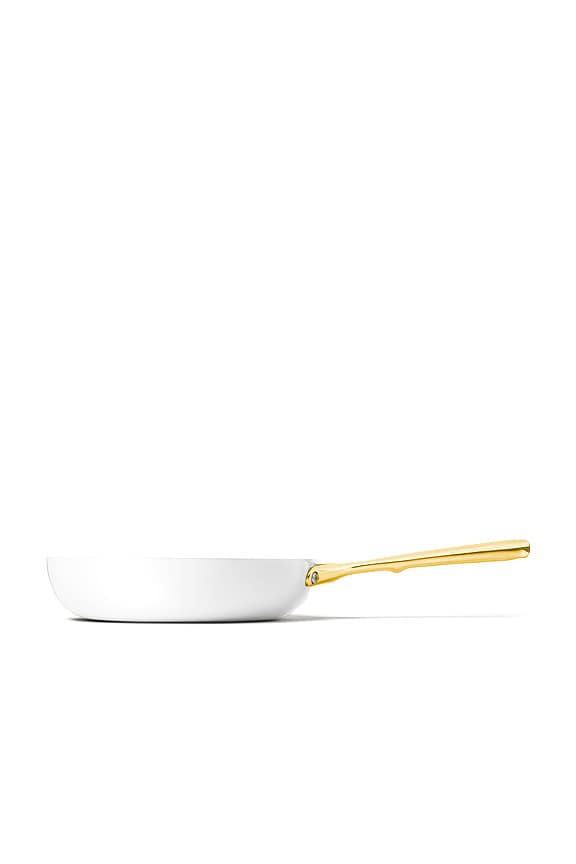 view 2 of 3 10.5 Inch Non-stick Ceramic Fry Pan in White & Gold