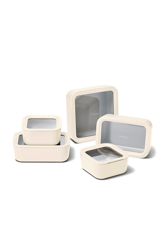 view 2 of 4 LOT DE CONSERVATION ALIMENTAIRE EN VERRE 14 PIECE GLASS FOOD STORAGE SET in Cream