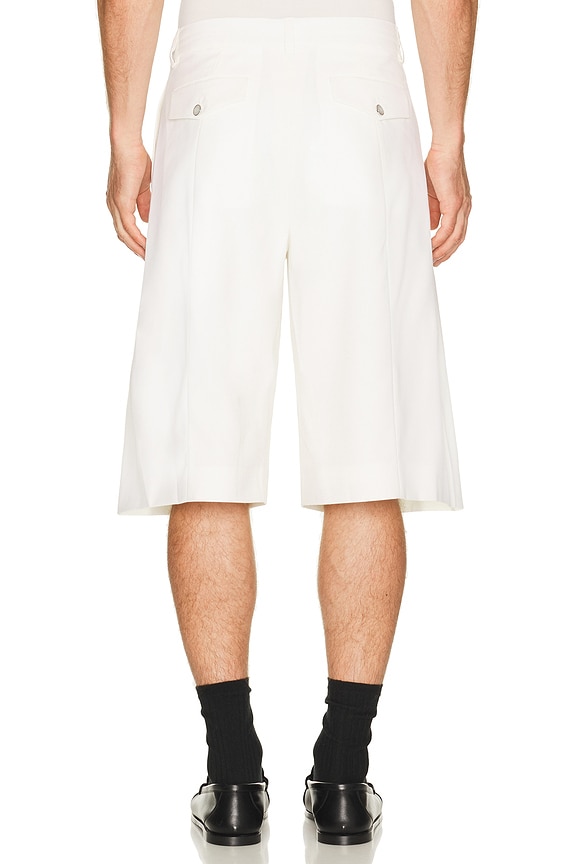 view 2 of 4 Pleated Baggy Shorts in White