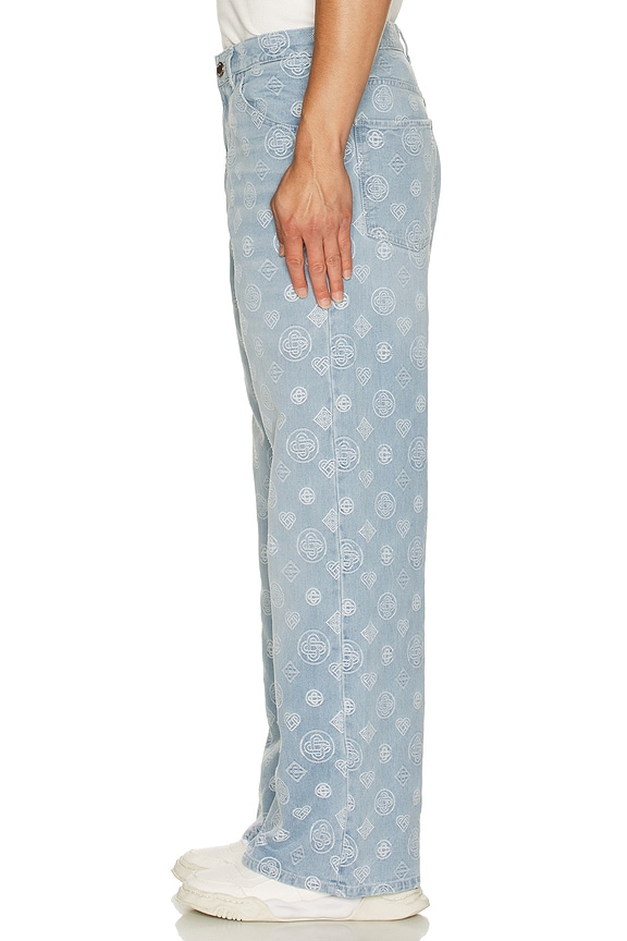 view 2 of 6 Relaxed Fit Monogram Jeans in Bleached Monogra M Denim