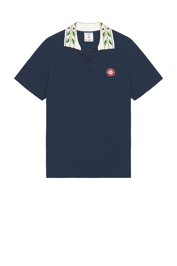 view 1 of 5 Classic Laurel Pique Polo in Navy