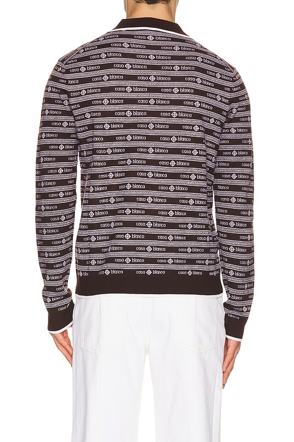 view 2 of 5 Wordmark Long Sleeve Polo in Dark Brown