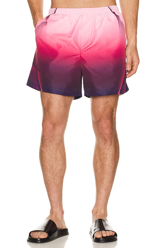view 1 of 5 Aubergine Gradient Printed Swim Shorts in Aubergine Gradient