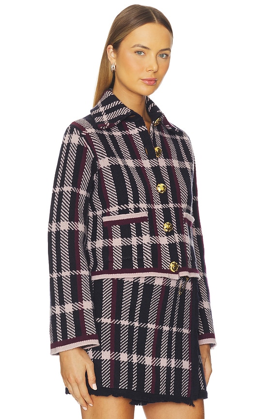 view 2 of 4 Delilah Cardigan in Navy Plaid