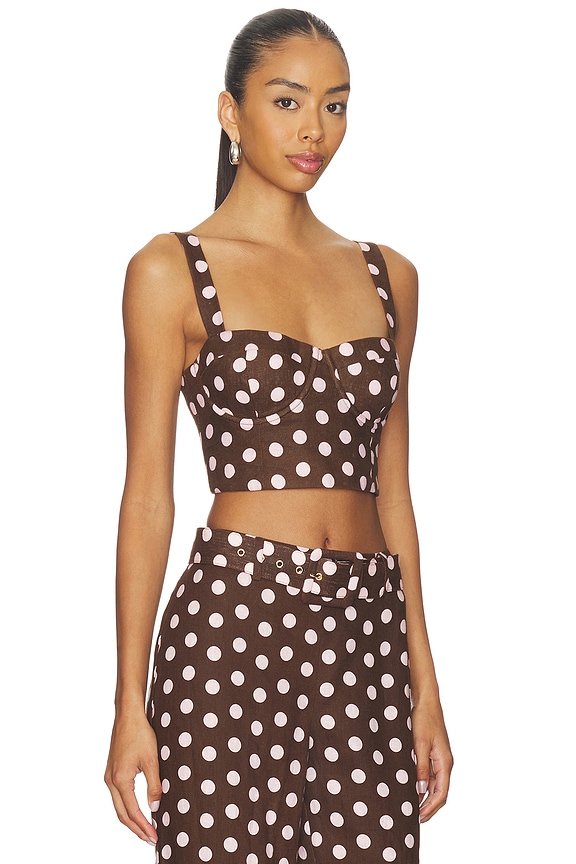view 2 of 4 Claudine Top in Joelle Dot Brown