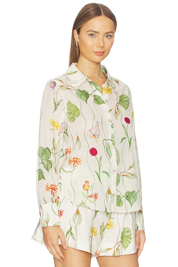 view 2 of 4 CHEMISE À MANCHES LONGUES RELAXED in Flora Trail Ivory