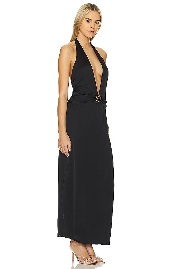 view 2 of 3 Neptune Halter Dress in Black