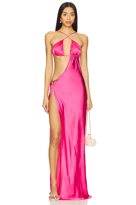 view 1 of 5 Villa Butterfly Maxi Dress in Barbie