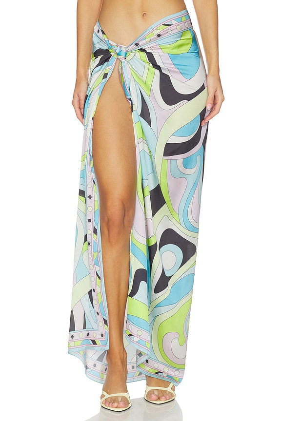 view 1 of 6 Long Scarf Skirt in Mars Blue