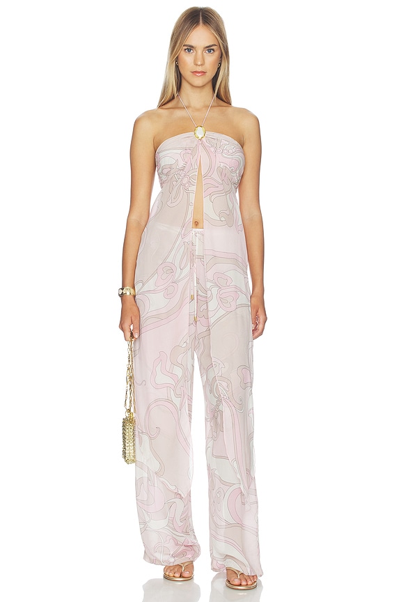 view 1 of 4 Coral Moonstone Drape Top in Deco Pink