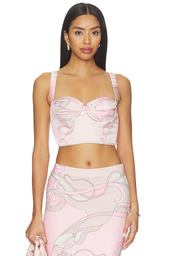 view 1 of 4 Astrid Bustier Top in Deco Pink