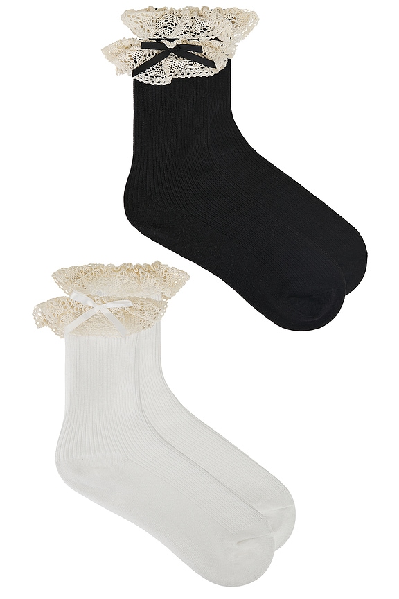 view 2 of 3 Mira Sock Set in Black & White