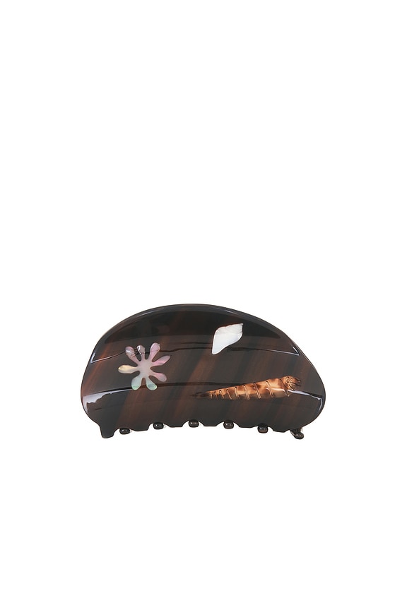 view 2 of 3 Kaia Hair Claw Clip in Deep Brown Shell