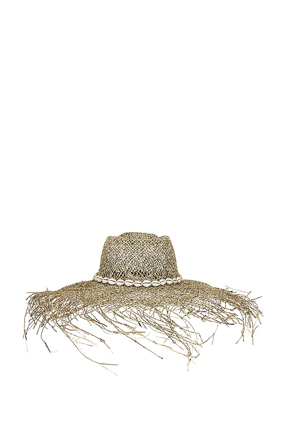 view 2 of 3 Dahlia Hat in Rattan & Cowrie