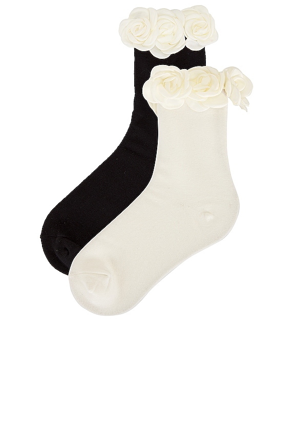 view 2 of 2 Paris Sock Set in Ivory & Black