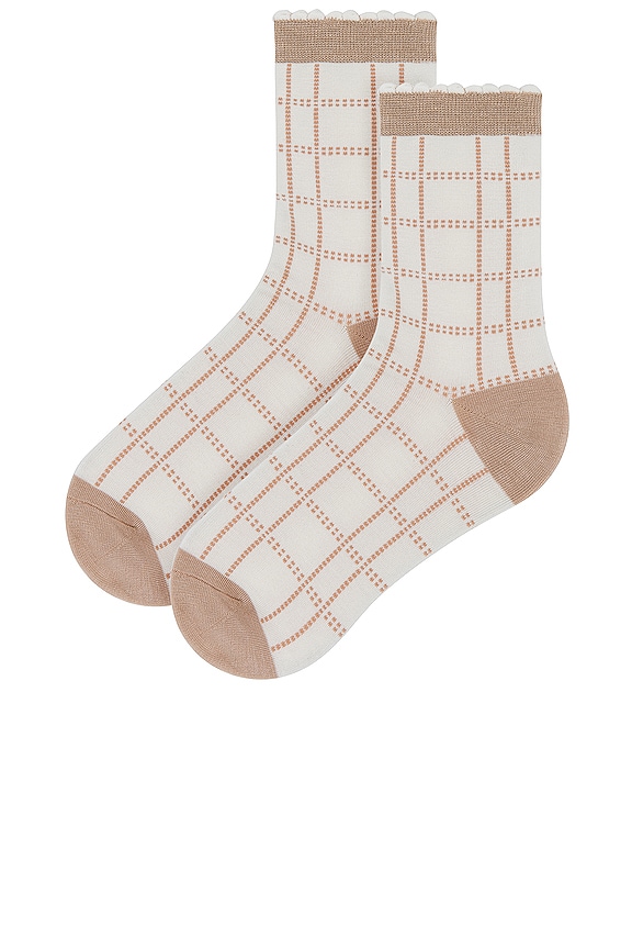 view 2 of 2 CALCETIN AMBROSIA in Taupe Plaid