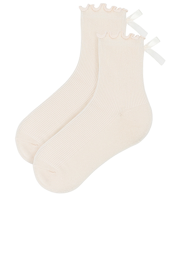 view 2 of 2 CHAUSSETTES FLORA in Ivory