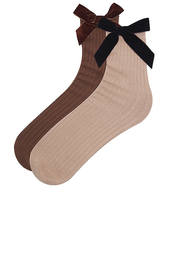 view 2 of 3 CALCETINES FRIDA in Cocoa Set