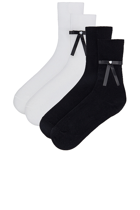 view 2 of 7 Gabriella Socks in Noir & White