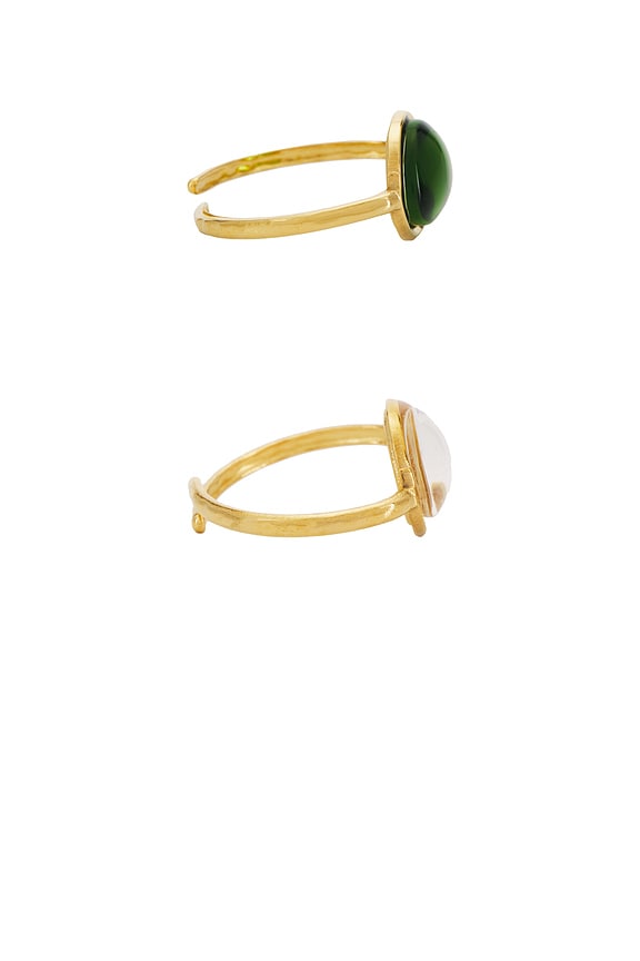 view 2 of 3 Deep Sea Ring Set in Olivine