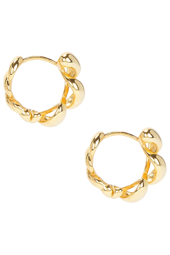 view 2 of 3 Blossom Spiral Mini Hoops in Gold