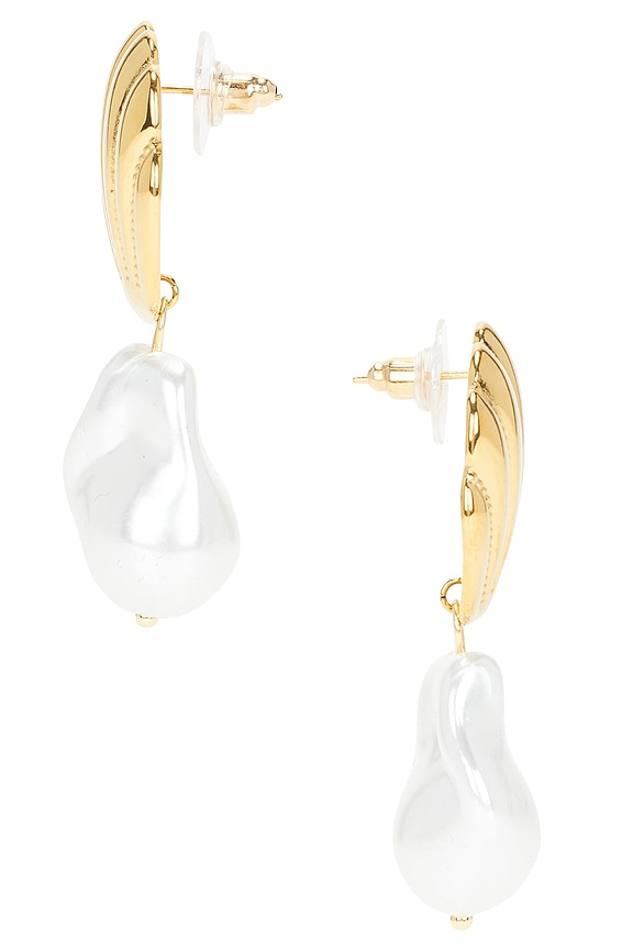 view 2 of 2 Keili Pearl Statement Earrings in Gold