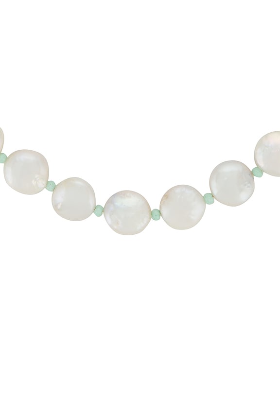 view 2 of 3 Pointelle Necklace in Pearl Sky