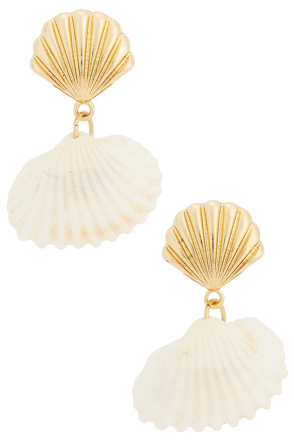 view 1 of 2 ZARA ドロップイヤリング in Shell