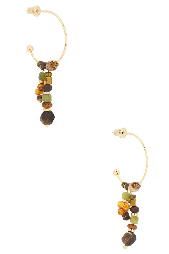 view 1 of 3 PENDIENTES LARGOS DAISY in Stone