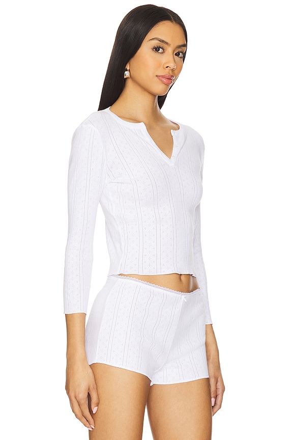 view 2 of 4 The Baby Henley Top in White