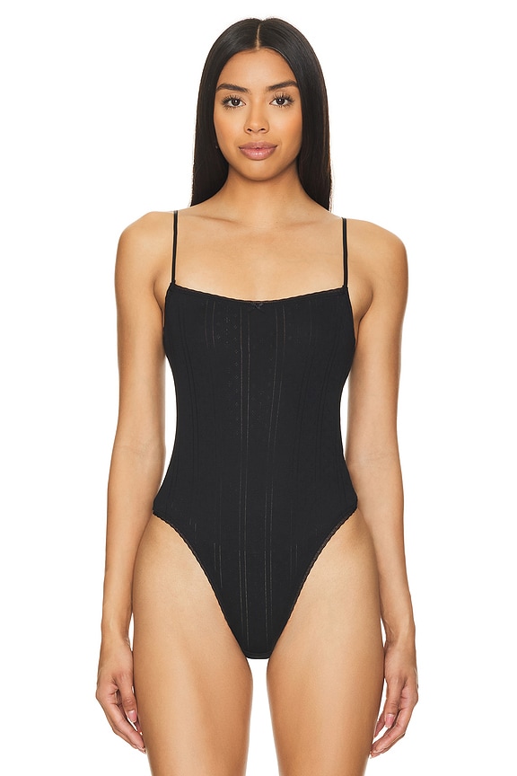 view 2 of 5 BODY MANGAS THE POINTELLE BODYSUIT in Black