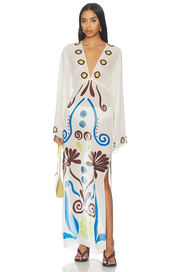 view 1 of 3 Aysha Kaftan Dress in Aiuoleindigo
