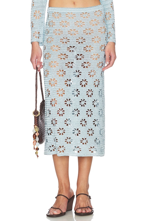 view 1 of 6 JUPE FLORAL CROCHET in Tide