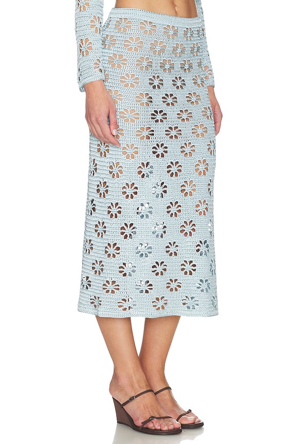 view 2 of 6 JUPE FLORAL CROCHET in Tide