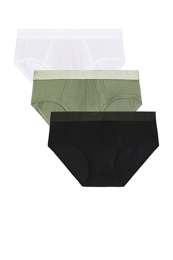 view 1 of 3 3 X Y Briefs in Black, White, & Sage