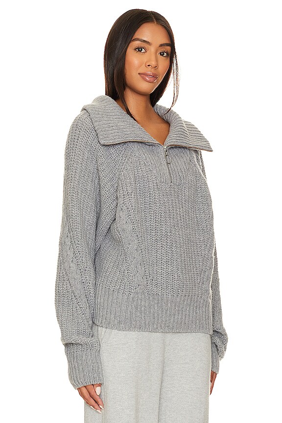 view 2 of 4 Molina Half Zip Sweater in Gray Melange