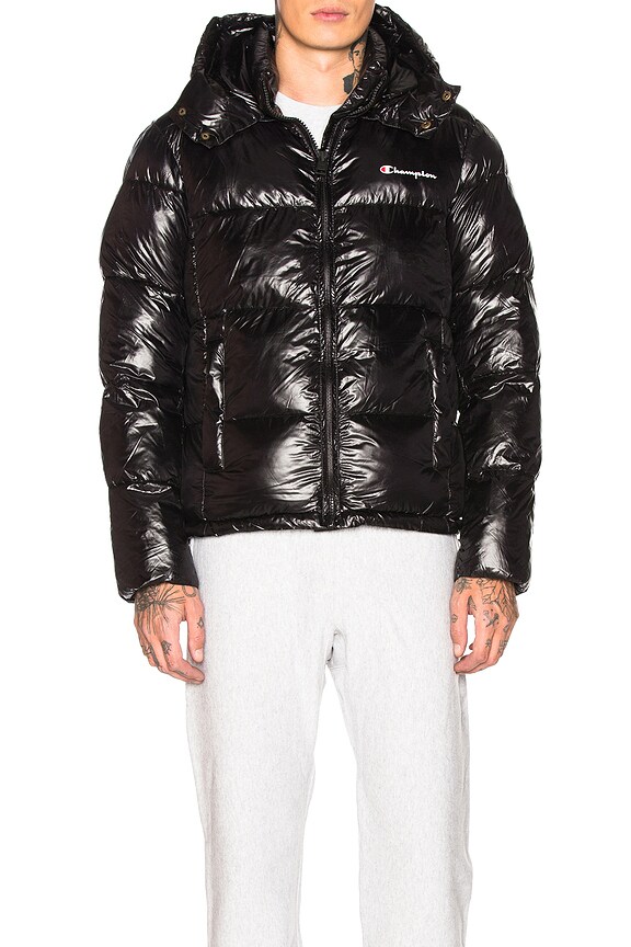 view 2 of 5 Hooded Puffer Jacket in Black