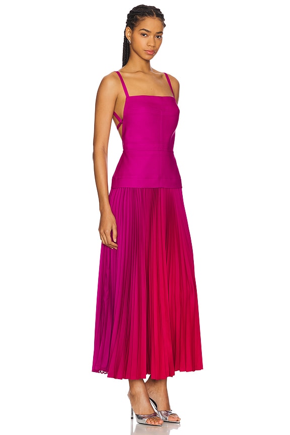 view 2 of 3 VESTIDO MIDI LEASGILL in Raspberry Ombre