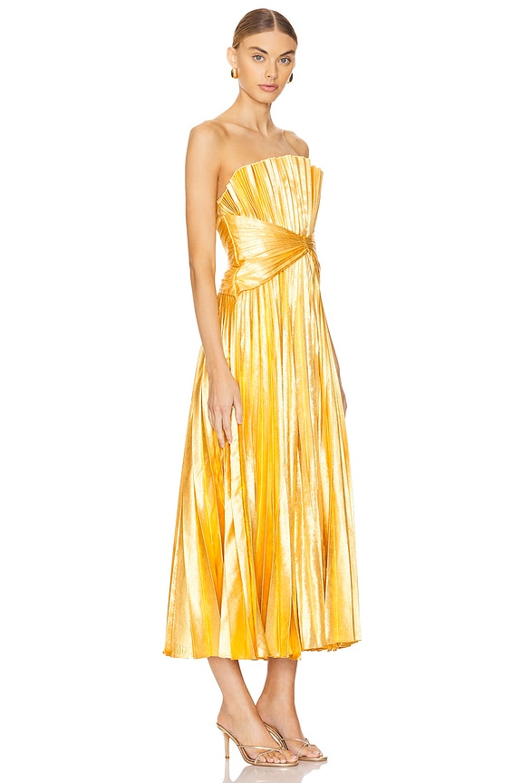 view 2 of 3 Hatchford Midi Dress in Honey Gold Metallic