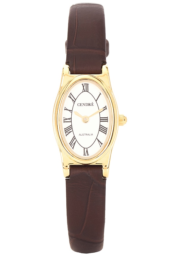 view 1 of 4 MONTRE EN CUIR EMMELINE in Gold & Espresso Croc