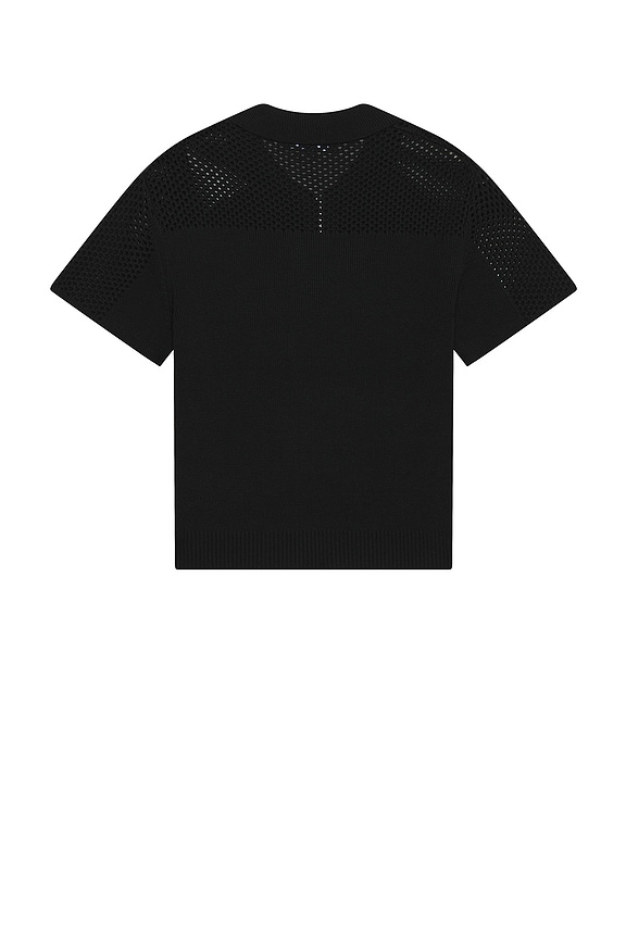 view 2 of 3 Mesh Shoulder Sweater in Black