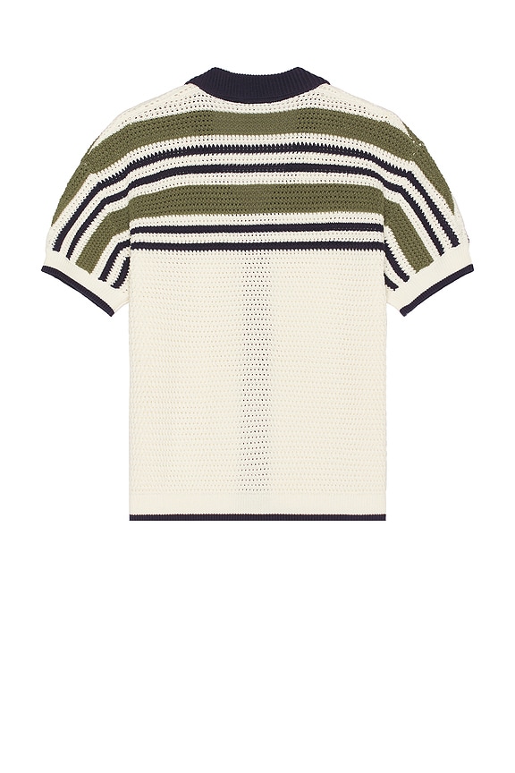 view 2 of 4 Striped Short Sleeve Buttondown Shirt in Ivory Multi