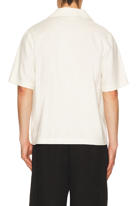 view 2 of 4 Anderson Paisley Embroidered Button Down Shirt in Solid White