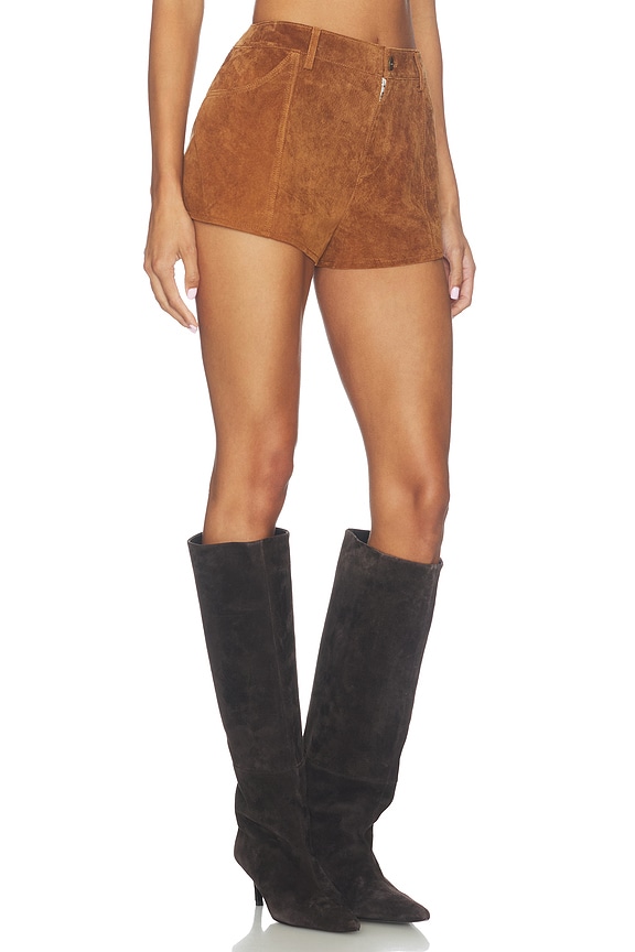view 2 of 6 Odessa Genuine Suede Short in Saddle