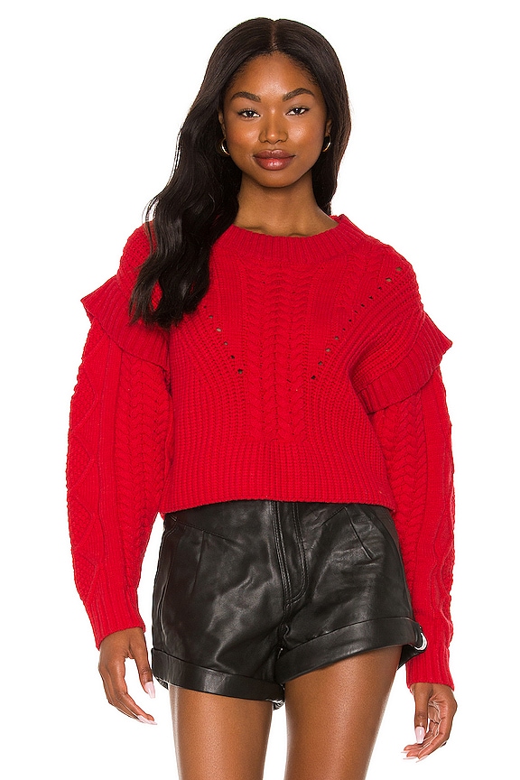 view 1 of 4 Myles Cable Sweater in Red