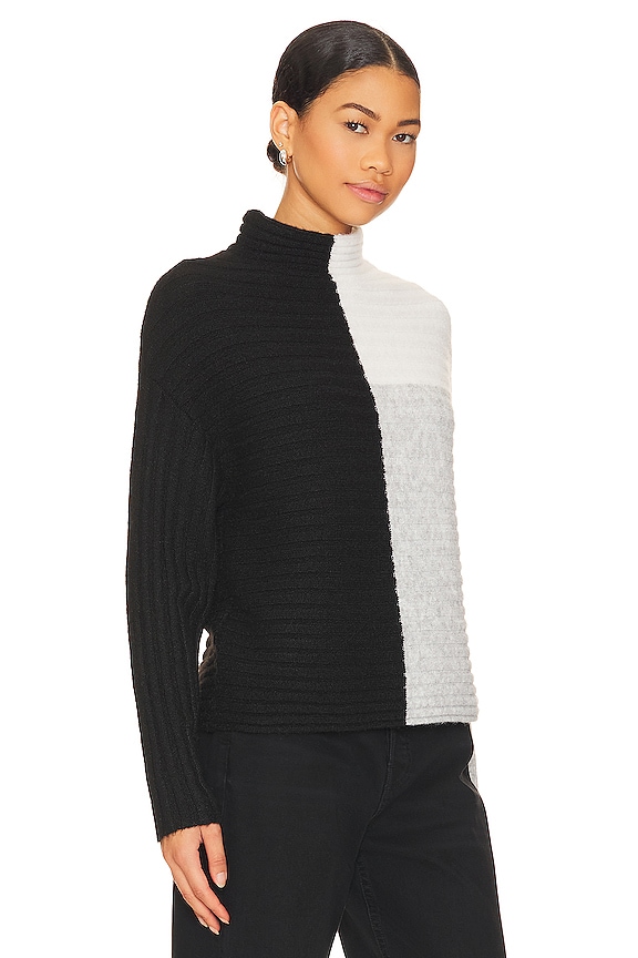 view 2 of 4 Maura Color Block Turtleneck Sweater in Black Multi